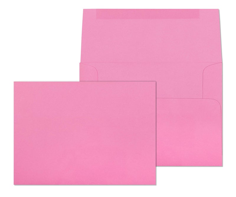 EnDoc A7 Pink Envelopes - Can be Used for 5x7 cards, invitations, Photos, Graduation, Baby Shower, Weddings, Business, and Mailing - 5 1/4" x 7 1/4" Bright pink envelopes - 25 Pack - Image 1